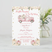 カボチャの女の子の赤ちゃんシャワー 招待状 (スタンド正面)