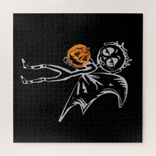 カボチャの妖精たちがハロウィーンにおもしろいを持っている ジグソーパズル (横)