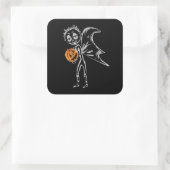 カボチャの妖精たちがハロウィーンにおもしろいを持っている スクエアシール (バッグ)