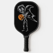 カボチャの妖精たちがハロウィーンにおもしろいを持っている ピックルボールラケット (裏面)