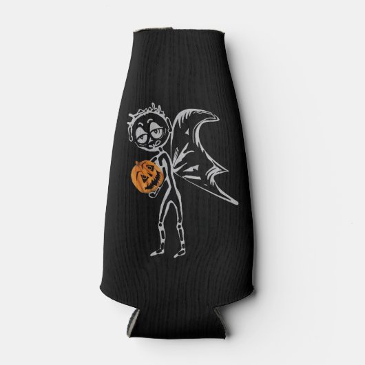 カボチャの妖精たちがハロウィーンにおもしろいを持っている ボトルクーラー (正面)