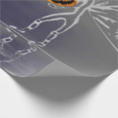 カボチャの妖精たちがハロウィーンにおもしろいを持っている ラッピングペーパー (角)