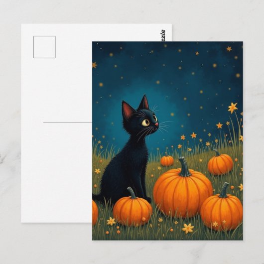 カボチャの子猫 ポストカード (正面/裏面)