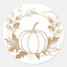 カボチャの季節：秋 ラウンドシール