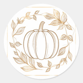 カボチャの季節：秋 ラウンドシール