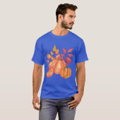 カボチャの実りと紅葉のオーバーサイズ Tシャツ (正面フル)