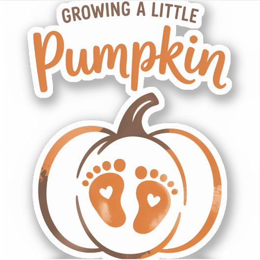 カボチャの小さなおもしろい秋 シール (正面)