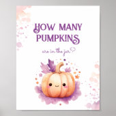 カボチャの小さなカボチャの赤ちゃんシャワーの数を推測 ポスター (正面)