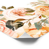 カボチャの小さなフローラの赤ちゃんシャワーの好意サイン ポスター (コーナー)