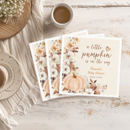 カボチャの小さなフローラの赤ちゃんシャワー スタンダードカクテルナプキン