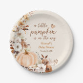 カボチャの小さなフローラの赤ちゃんシャワー ペーパープレート (正面)