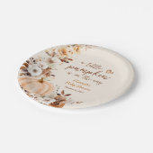 カボチャの小さなフローラの赤ちゃんシャワー ペーパープレート (アングル)