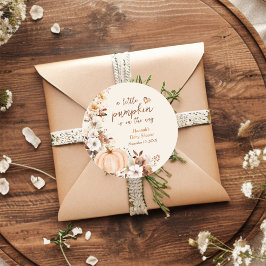 カボチャの小さなフローラの赤ちゃんシャワー ラウンドシール