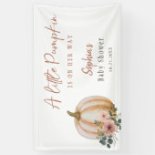 カボチャの小さなフローラの赤ちゃんシャワー 横断幕 (縦)