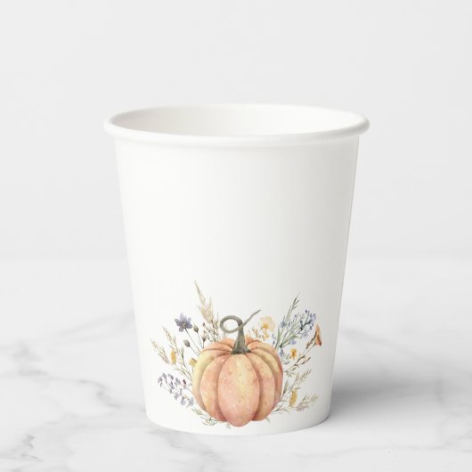 カボチャの小さなフローラの赤ちゃんシャワー 紙コップ (裏面)