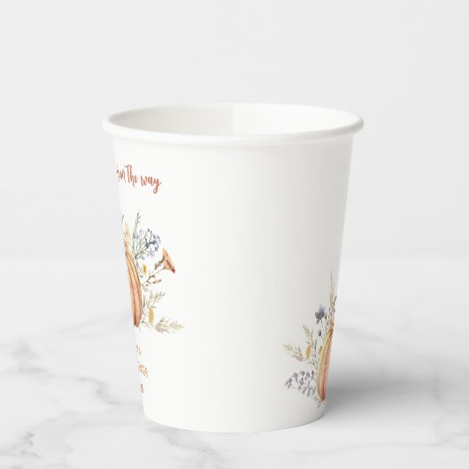 カボチャの小さなフローラの赤ちゃんシャワー 紙コップ (左)