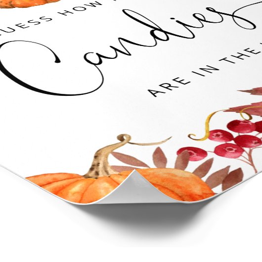 カボチャの小さなベリーはキャンディーの数を推測する ポスター (角)