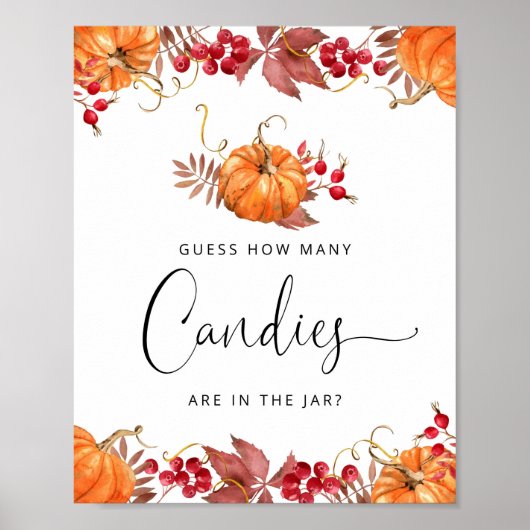 カボチャの小さなベリーはキャンディーの数を推測する ポスター (正面)