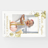 カボチャの小さな写真の最初の誕生日パーティー 横断幕 (横)