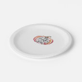 カボチャの小さな女の子が向クラシックかうTシャツ ペーパープレート (アングル)