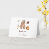 カボチャの小さな折り畳みサンキューカード カード (黄色い花)