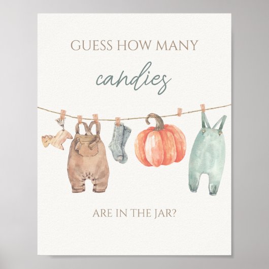 カボチャの小さな男の子の服はキャンディーの数を推測 ポスター (正面)