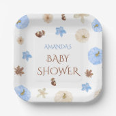 カボチャの小さな男の赤ちゃんシャワー ペーパープレート (正面)