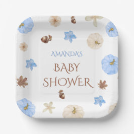 カボチャの小さな男の赤ちゃんシャワー ペーパープレート