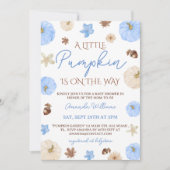 カボチャの小さな男の赤ちゃんシャワー 招待状 (正面)