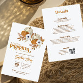 カボチャの小さな男女兼用秋の赤ちゃんシャワー 招待状