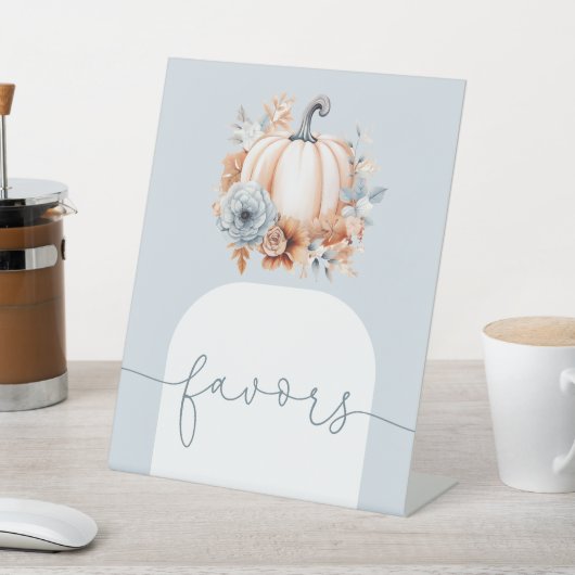 カボチャの小さな秋の赤ちゃんシャワー 台座サイン (インサイチュ)