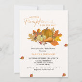 カボチャの小さな秋の赤ちゃんシャワー 招待状 (正面)