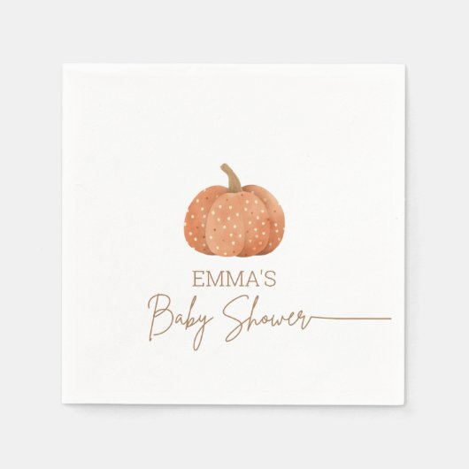 カボチャの小さな秋男女兼用の赤ちゃんシャワー スタンダードカクテルナプキン (正面)