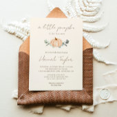 カボチャの小さな秋男女兼用の赤ちゃんシャワー 招待状