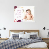 カボチャの小さな秋紫の桃の誕生日の写真 キャンバスプリント (インサイチュ (寝室))