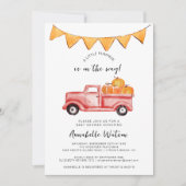 カボチャの小さな素朴秋の赤ちゃんシャワー 招待状 (正面)