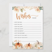 カボチャの小さな赤ちゃんシャワーがベビーカードを願う 招待状 (正面)