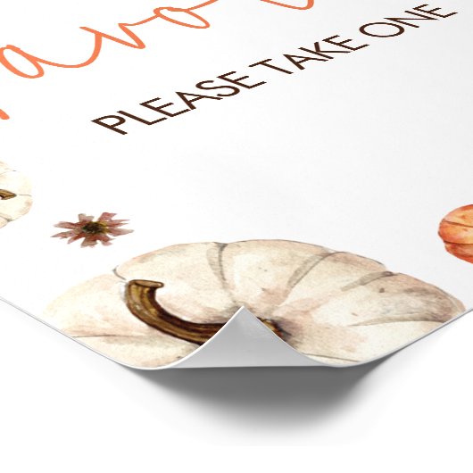 カボチャの小さな赤ちゃんシャワーが好き ポスター (角)