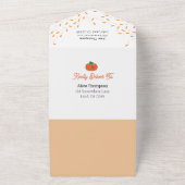 カボチャの小さな赤ちゃんシャワーすべて1つ オールインワン招待状 (外側)