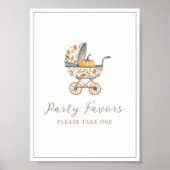 カボチャの小さな赤ちゃんシャワーのパーティーはサインを好む ポスター (正面)