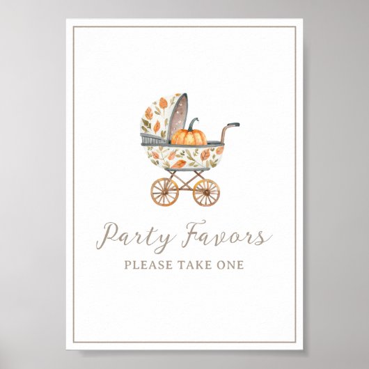 カボチャの小さな赤ちゃんシャワーのパーティーはサインを好む ポスター (正面)