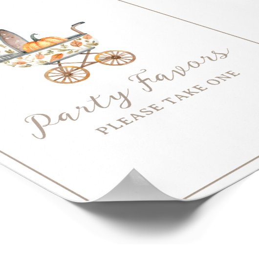 カボチャの小さな赤ちゃんシャワーのパーティーはサインを好む ポスター (角)