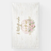 カボチャの小さな赤ちゃんシャワーの女の子 横断幕 (縦)