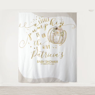 カボチャの小さな赤ちゃんシャワーの背景 タペストリー