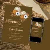 カボチャの小さな赤ちゃんシャワーカボチャフローラ 招待状