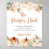 カボチャの小さな赤ちゃんシャワーゲームサイン ポスター (正面)