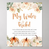 カボチャの小さな赤ちゃんシャワーゲームサイン ポスター (正面)