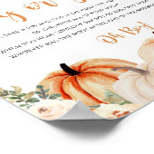 カボチャの小さな赤ちゃんシャワーゲームサイン ポスター (角)