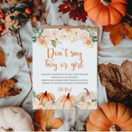 カボチャの小さな赤ちゃんシャワーゲームサイン ポスター