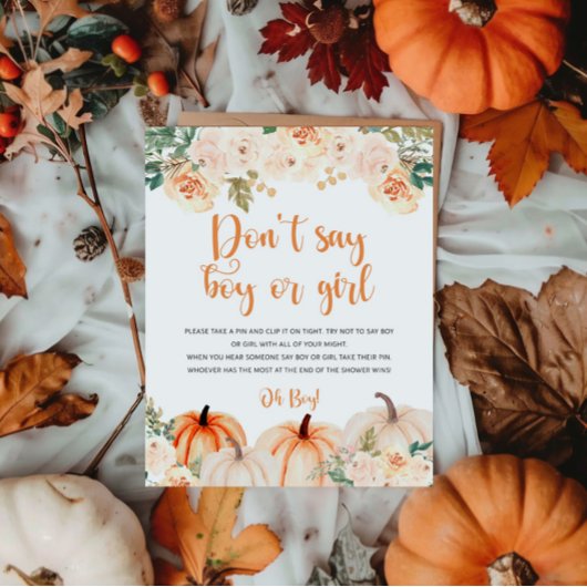 カボチャの小さな赤ちゃんシャワーゲームサイン ポスター